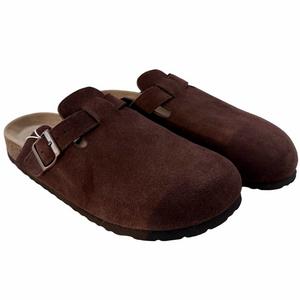 Comfort Genuine Suede Clogs Mocha Size 43 US 9.5 Men’s NEW NWT Molded Footbed
